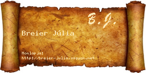 Breier Júlia névjegykártya